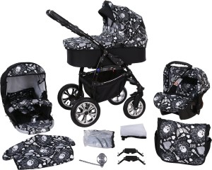 Kinderwagen mit Totenkopf